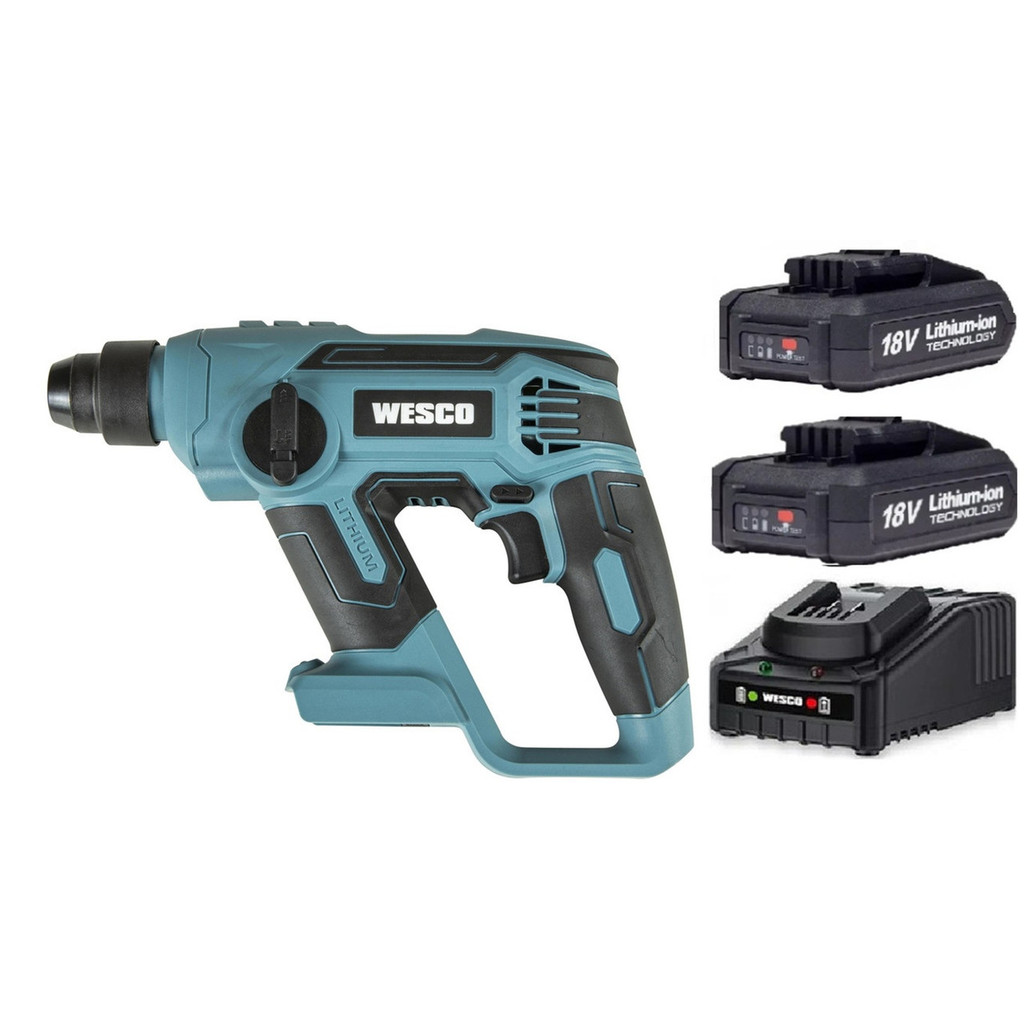 Martelete Perfurador 18v 2 Bateria 2ah Carreg Wesco Ws2990.9