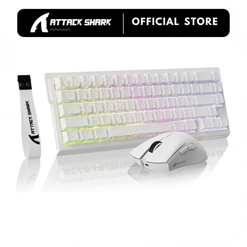 ATTACK SHARK X68 HE Teclado Para Jogos E Mouse R1 Combo 8KHz Com Interruptor Magnético Ultraleve 18000DPI