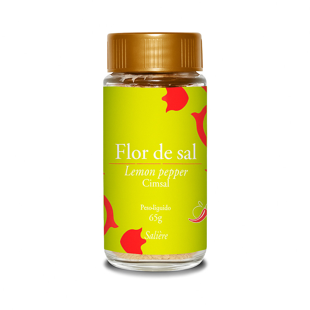 Flor de Sal Lemon Pepper Cimsal Salière 65g – Toque Cítrico e Picante Natural em Oferta na Shopee