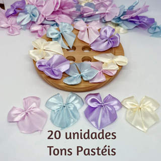 Lacinho Laço de Cetim Colorido Nº5 - 5 CM Tons Pastéis 20 Unidades em Oferta na Shopee
