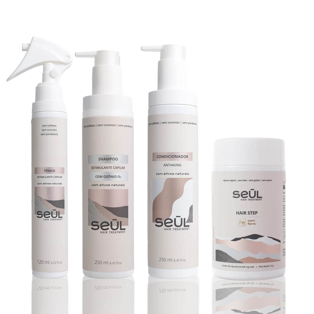 Protocolo Estimulante Capilar + Hair Step Com Ferro | Cabelos Secos - Seul Cosméticos
