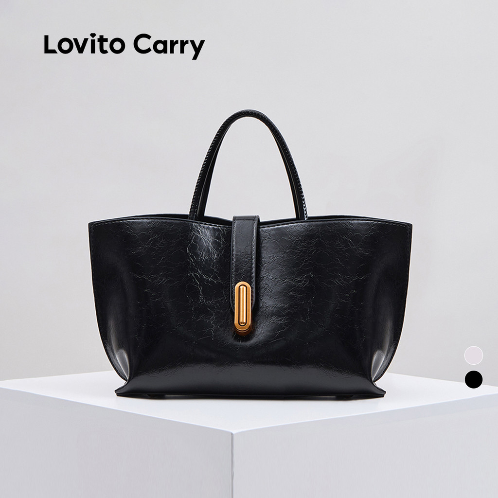 (Lovito Carry) Bolsa Saco Casual Lisa com Textura Simples LFAR6113 em Oferta na Shopee