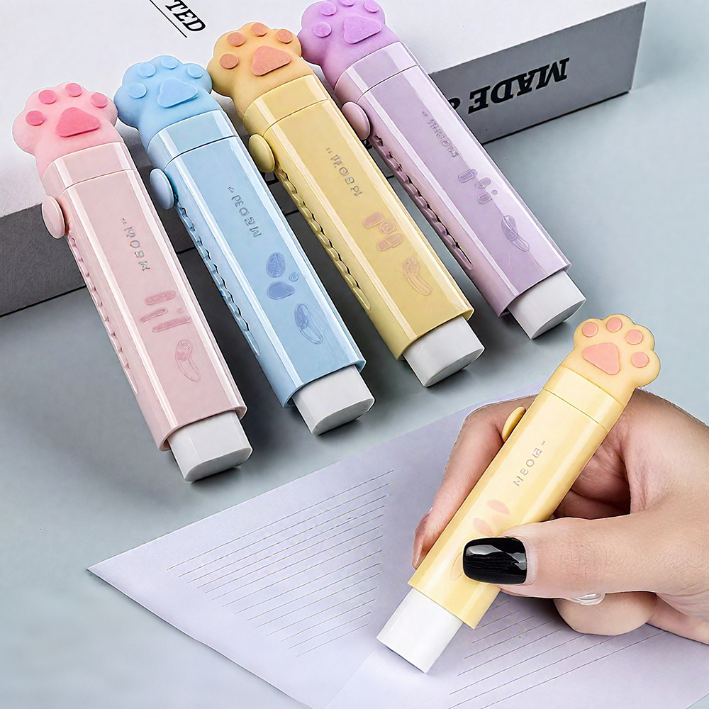 Borracha Push Pull Pata de Gato Fofa Material Escolar Presente Perfeito para Crianças