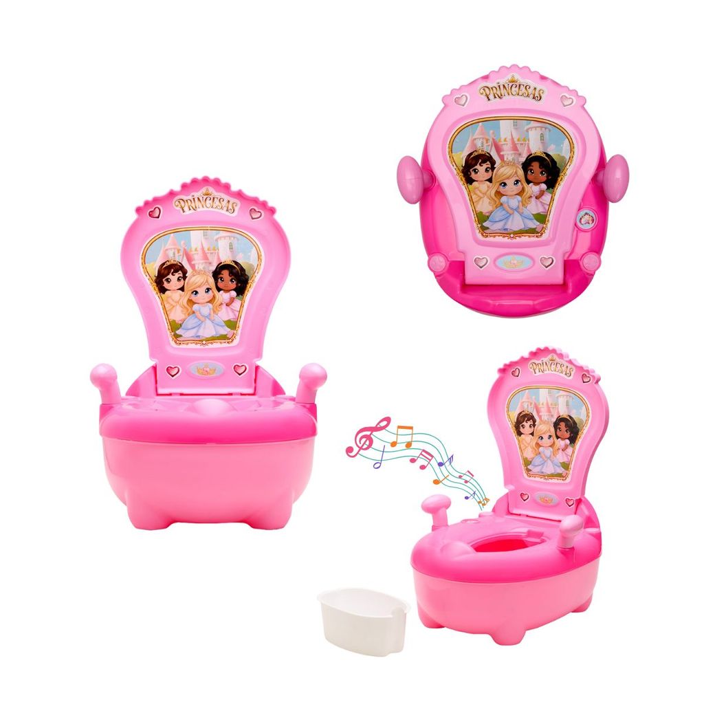 Troninho Penico Infantil Musical Princesas Rosa Maxi Baby em Oferta na Shopee