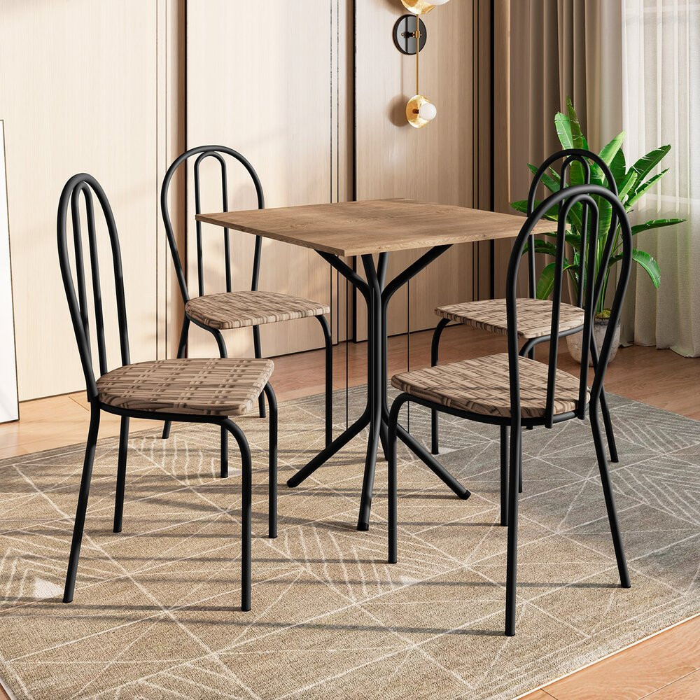 Conjunto Mesa com 4 Cadeiras Thais 3009 Artefamol em Oferta na Shopee