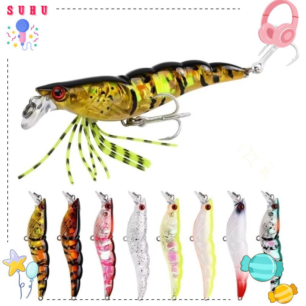 Isca De Pesca SUHU , Camarão Flash De 7g De Peso 70 Mm De Comprimento , Padrão A Laser Wobbler Action Shallow Minnow