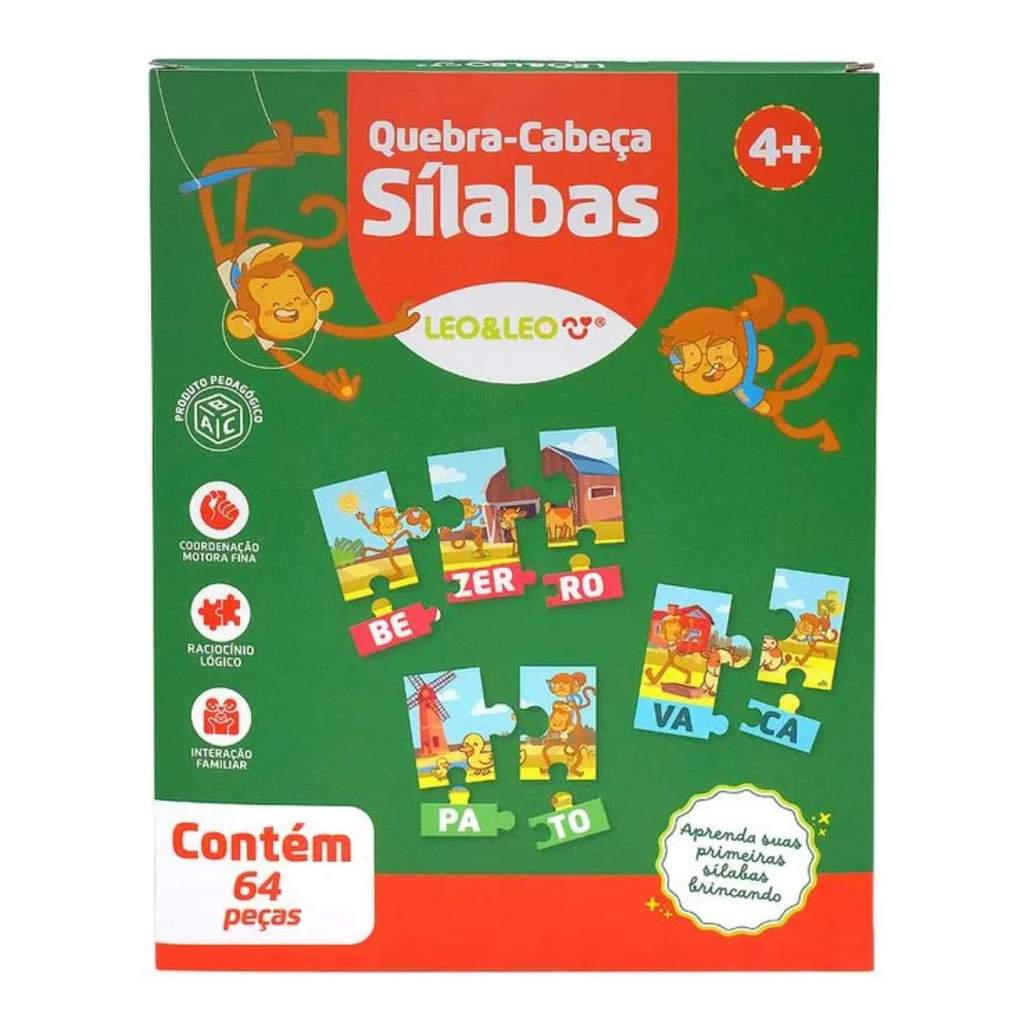 Quebra-Cabeça Sílabas 64 Peças Leo&Leo Leonora - 10640 · foto 2