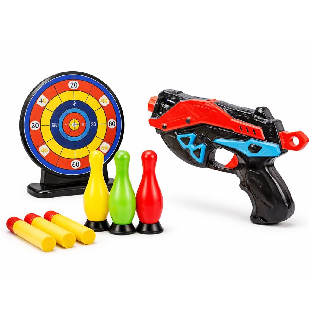 Pistola Brinquedo Soft Bullet com Alvo + 3 Dardos Diversão Infantil