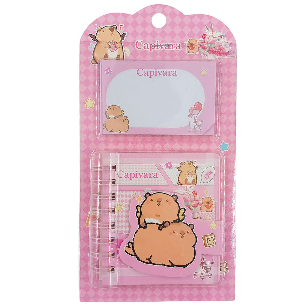 Jogo de Bloco de Anotação Capivara 2 Peças 7,5cm em Papel Interponte em Oferta na Shopee