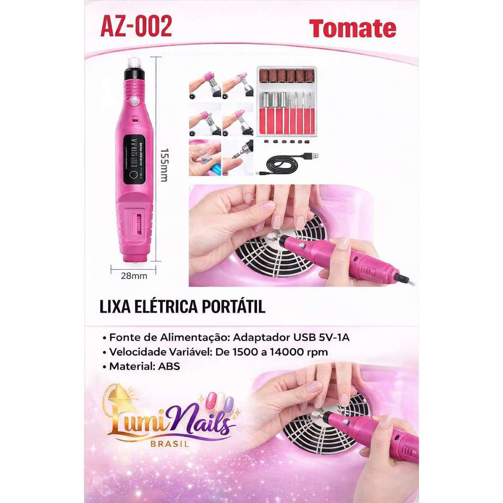 Lixa Elétrica Profissional para Unhas 15000RPM USB