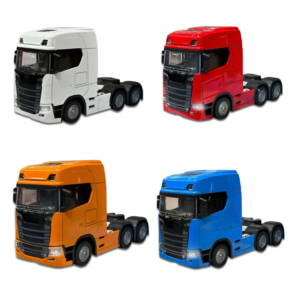 Miniatura Scania Caminhão Trucado Acende Farol Tem Som Sortido - MEGA TOYS