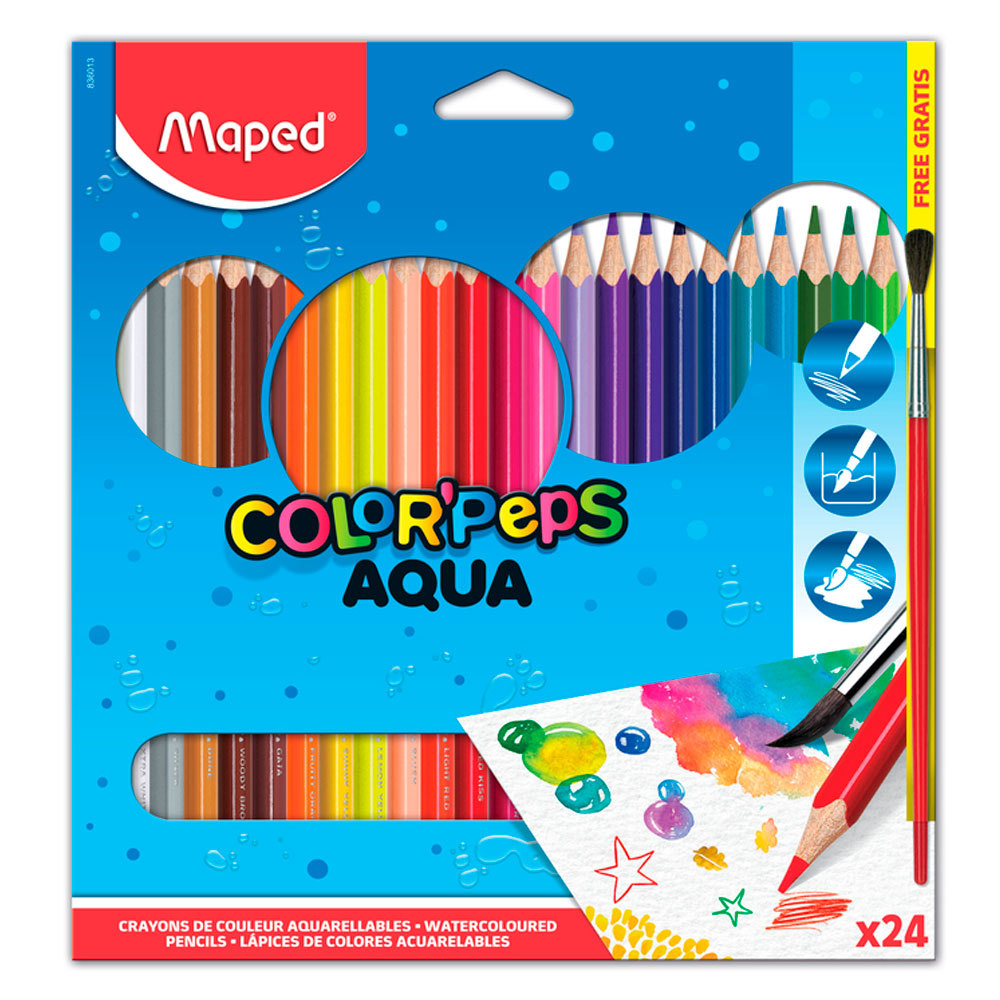 Lápis de cor Color'Peps Aquarelável 24 cores 836013 Maped