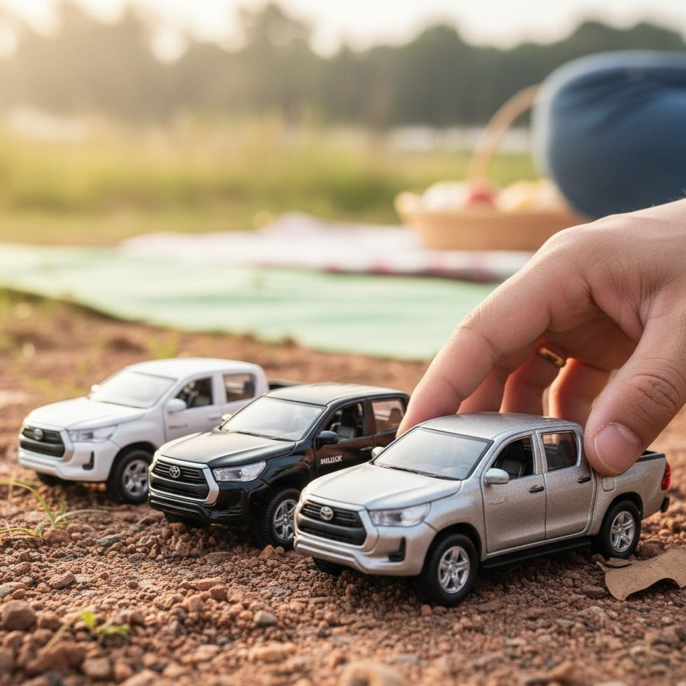 Miniatura Carro Toyota Hilux em Metal 1:36