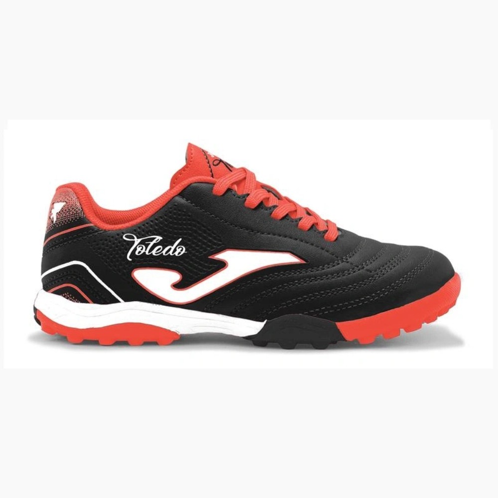 Chuteira de Society Joma Toledo Infantil - Preto e Vermelho