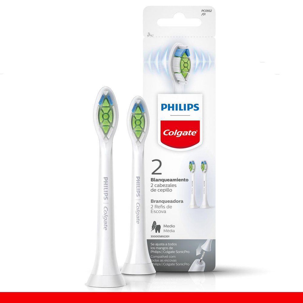 Refil para Escova de Dente Elétrica Philips Colgate Branqueadora 2 Unidades em Oferta na Shopee