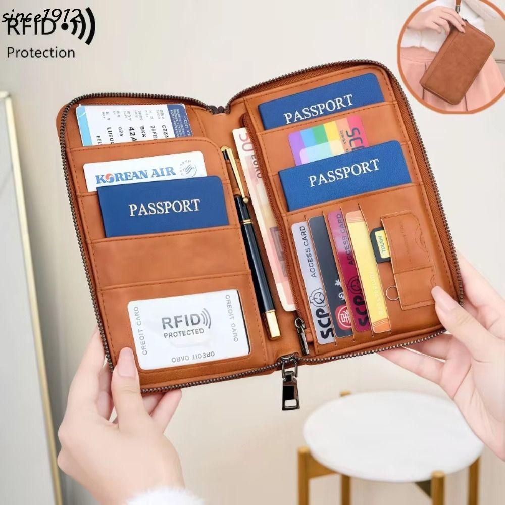 Carteira Com Clipe Para Passaporte SINCE , Porta-RFID Antirroubo Bloqueio De , Bolsa Documentos De Viagem Resistente Ao 