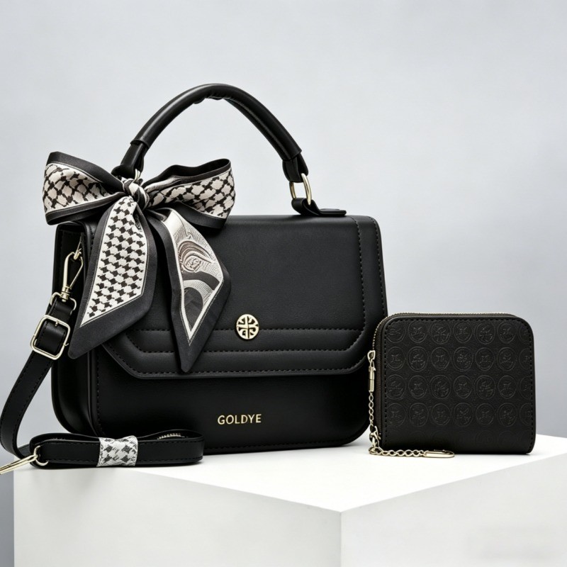 Bolsa Feminina 2 Peças Com Carteira Alça De Mão E Transversal Luxo Elegante Tendência Uso Diário Trabalho Passeio