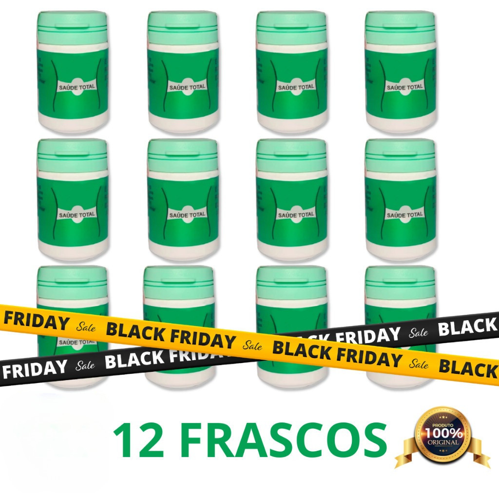 Kit com 12 Frascos Saúde Total Em Cápsulas Original Pó Marrom - 15 Cápsulas