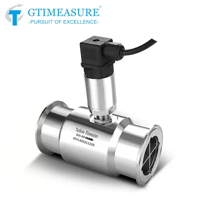 Venda Quente Sensor De Fluxo De Turbina De Água Pura De Leite Diesel De Alta Precisão Conexão De Braçadeira De Medidor D