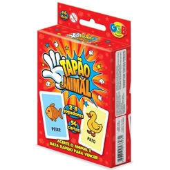 JOGO TAPÃO ANIMAL 54 CARTAS GGB BRINQUEDOS TAPA BICHOS BAFO FAMÍLIA MESA CERTO ACHEI CRIANÇAS MÍMICA