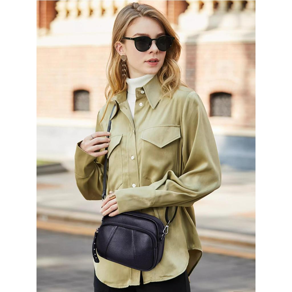 Bolsa Feminina Com Alça Lateral Transversal Faixa de Mão De Couro T210 AMY em Oferta na Shopee