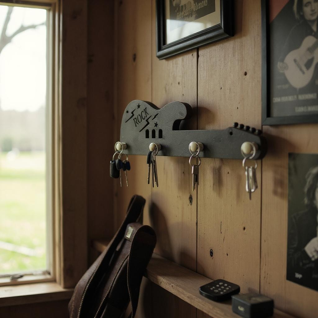 Porta Chaves Recorte Decoração Rock Guitarra em Oferta na Shopee