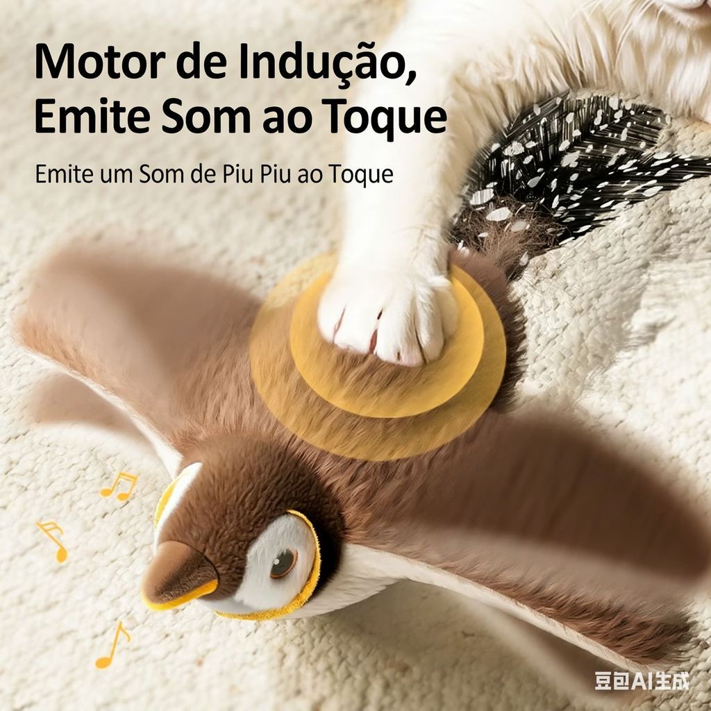 Brinquedo Interativo para Cães e Gatos – Pássaro Biônico de Pelúcia com Som Realista e Estímulo ao Instinto de Caça em Oferta na Shopee