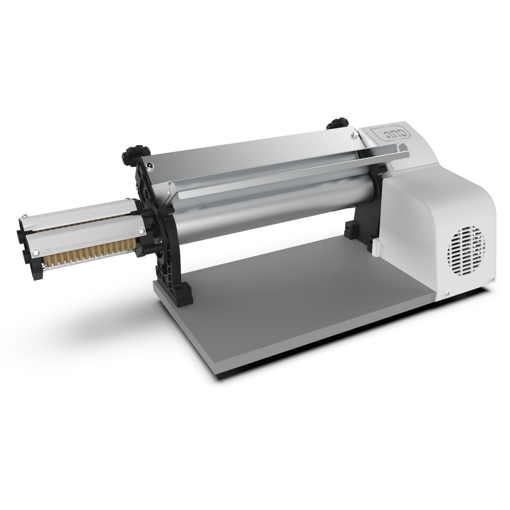 laminador cilindro de massas elétrico 37cm cromado 1/3 CV com cortador massas macarrão talharim