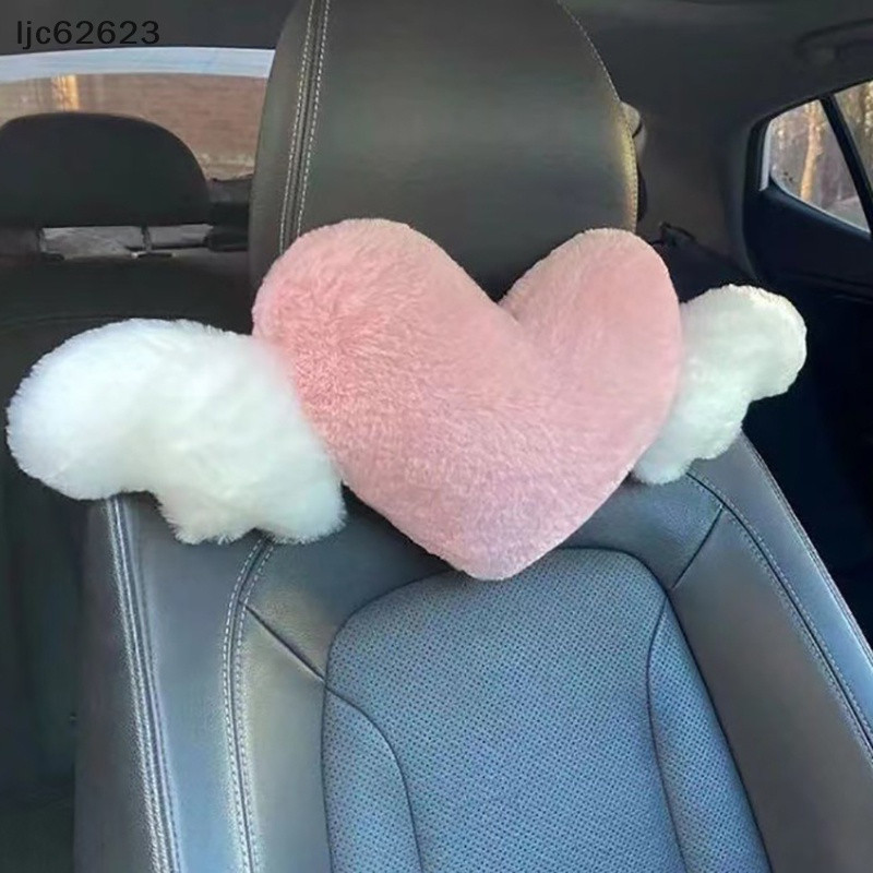Rosa De Pelúcia Amor Encosto De Cabeça Do Carro Acessórios Em Forma De Coração Auto Pescoço Resto Apoio Lombar Brinquedo