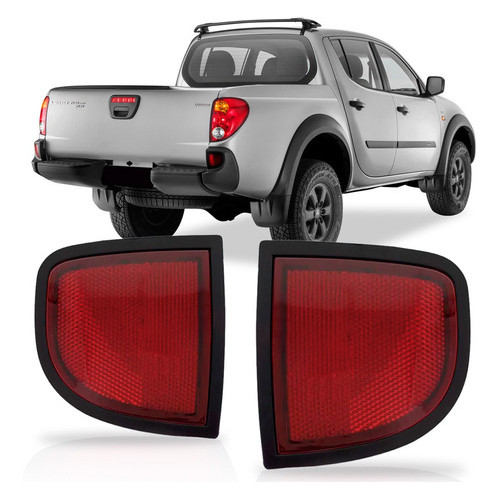 Par Refletor Olho Gato Parachoque Traseiro L200 Triton 2008 2009 2010 2011 2012 2013 2014 2015 2016