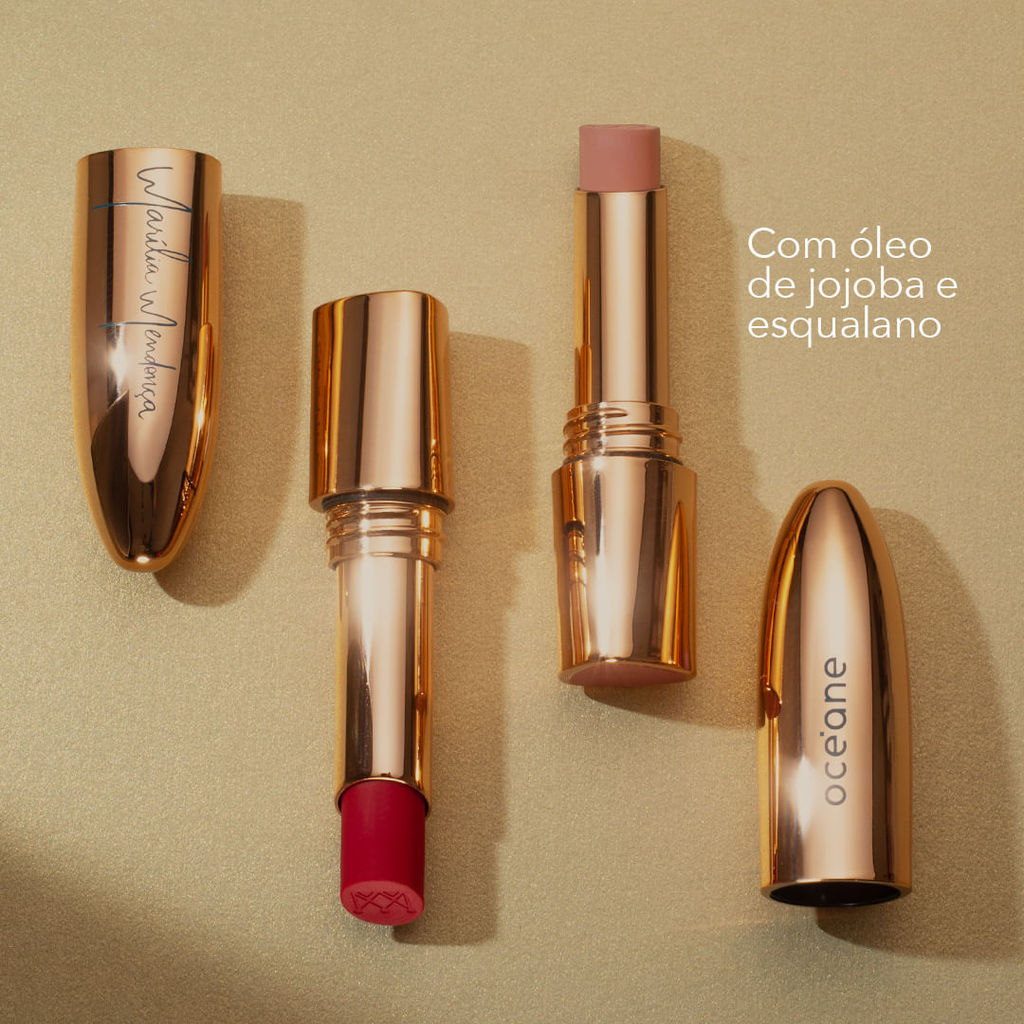 Detalhes do Batom Vermelho Marília Mendonça By Océane - Velvet Lipstick Red Star 3,2g