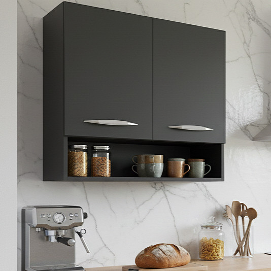 Armário Organizador Aéreo para Cozinha com Nicho e 2 Portas