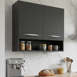 Armário Organizador Aéreo para Cozinha com Nicho e 2 Portas
