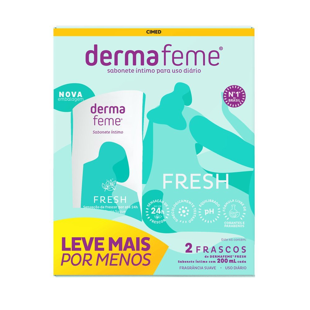 Detalhes do Sabonete Íntimo Dermafeme Fresh Kit 2X200Ml