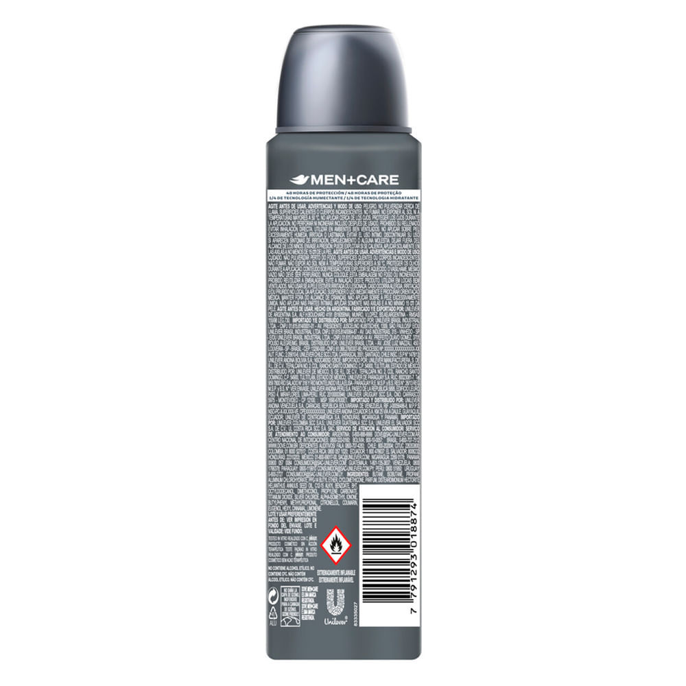 Detalhes do Desodorante Dove Men + Care Antibac Aerosol Antitranspirante 48h com 150ml