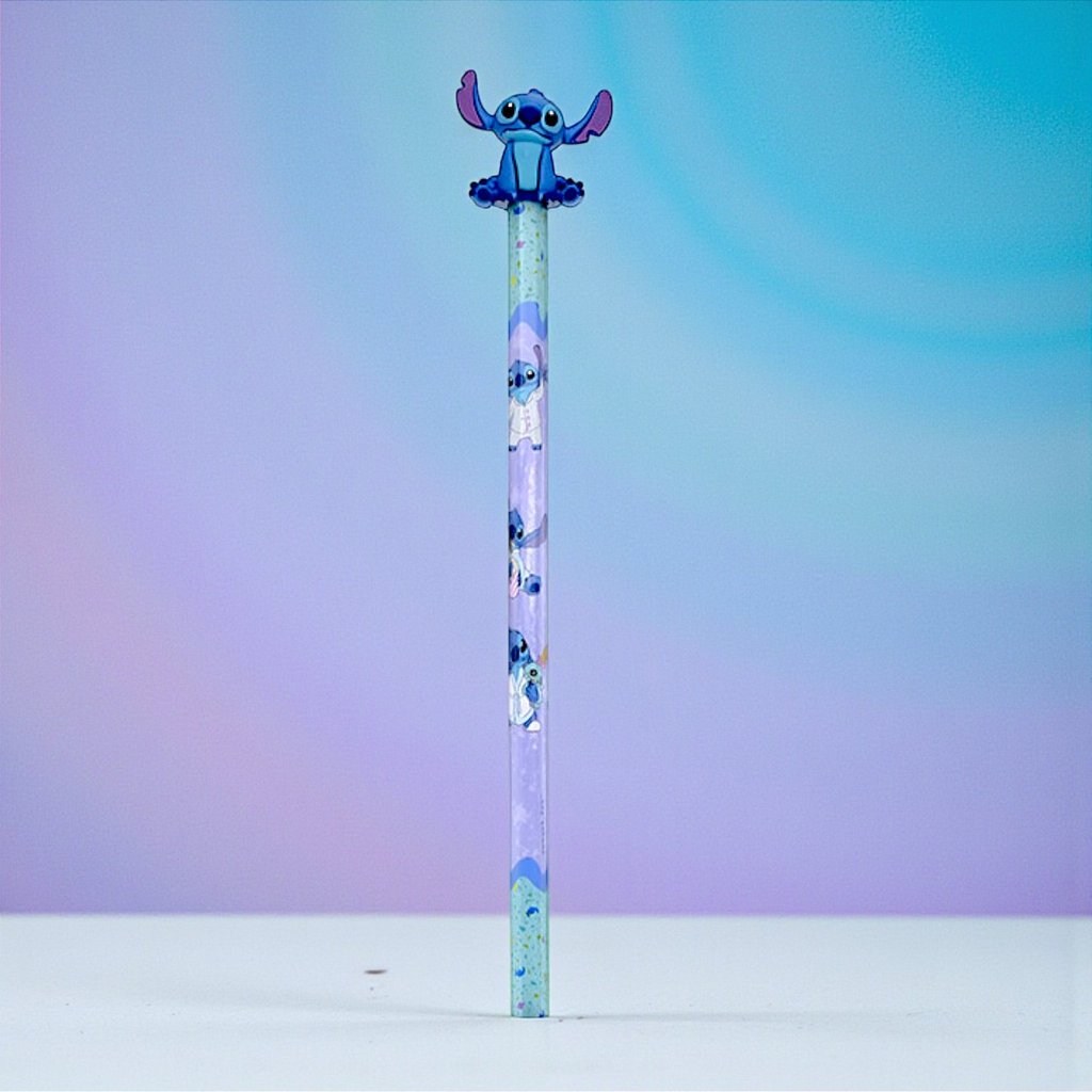 Lápis Stitch 3D - Preto HB - Lilás e Azul - Disney Original - 1 unidade - Rizzo