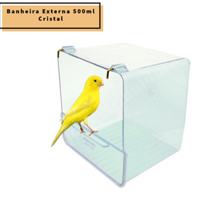 Banheira Externa Italiana ou Comedouro Chao Limpo para Aves - Acrilico Cristal em Oferta na Shopee