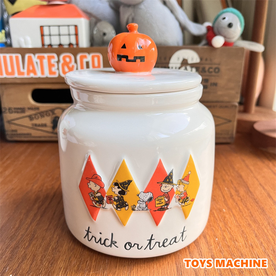 SNP1233 Exportado para os Estados Unidos Halloween Snoopy Diamond Pote de armazenamento de pote de doces de cerâmica