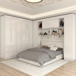 Guarda-Roupa Casal Modulado Madrid 10 Portas 4 Gavetas Branco - Panorama Móveis