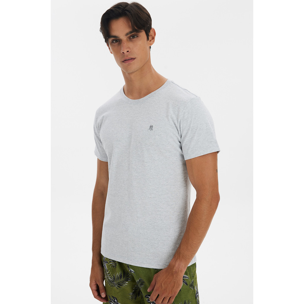 Camiseta Masculina Básica Polo Wear Cinza Escuro