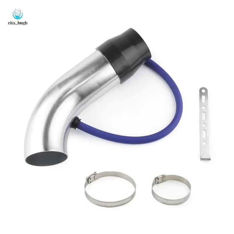 Sistema De Entrada De Ar Frio Para Carro , Alumínio , 3 " 75mm , Liga De Tubo De Indução Turbo , Kit De Guia Prateada