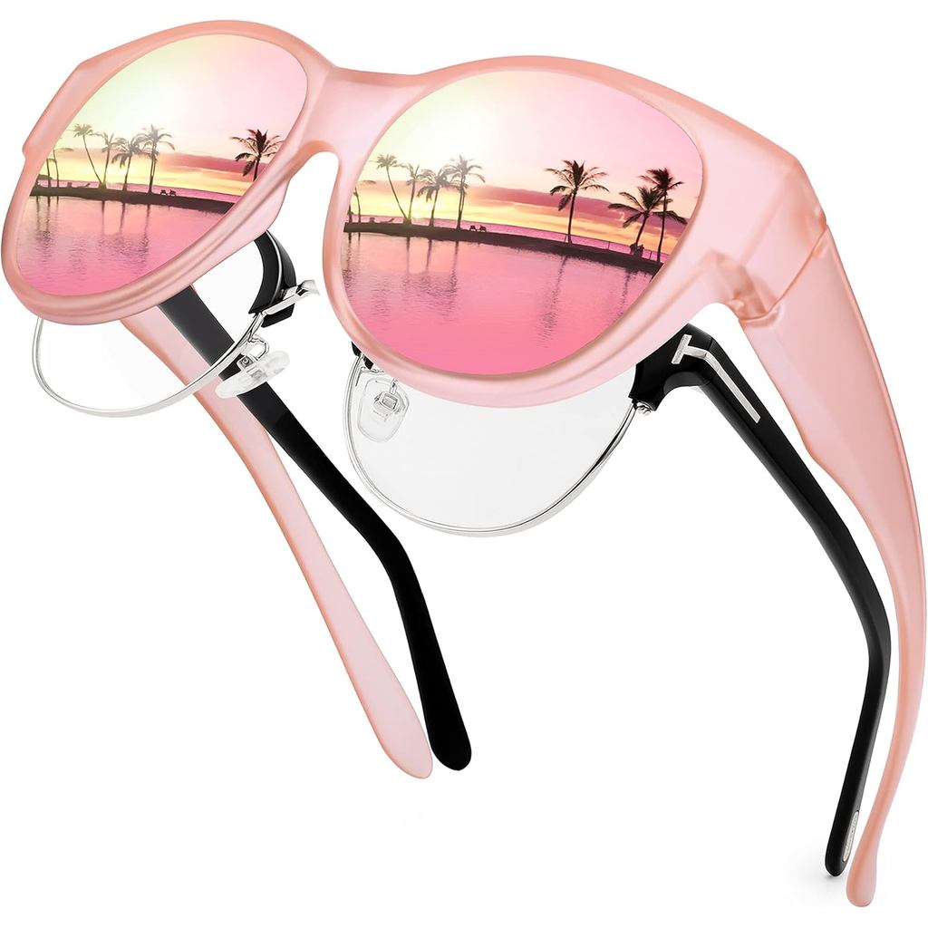 Óculos de Sol Polarizados para Mulheres, Óculos de Sol para Usar Sobre Óculos, Óculos de Sol Estilo Olho de Gato, Proteç