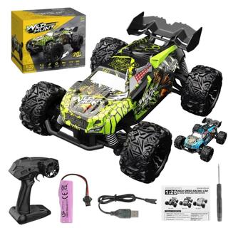 Jipe Carrinho De Controle Remoto Recarregável Automodelo Trilha Buggy Suspensão Hk9 Azul