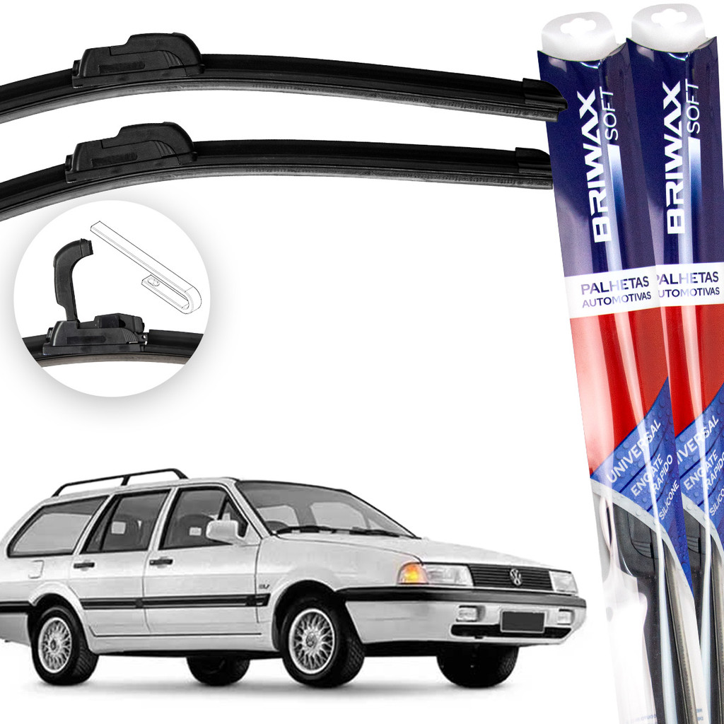 Jogo Palhetas Limpador Parabrisa Vw Quantum 1985 Até 1997 Gancho Universal