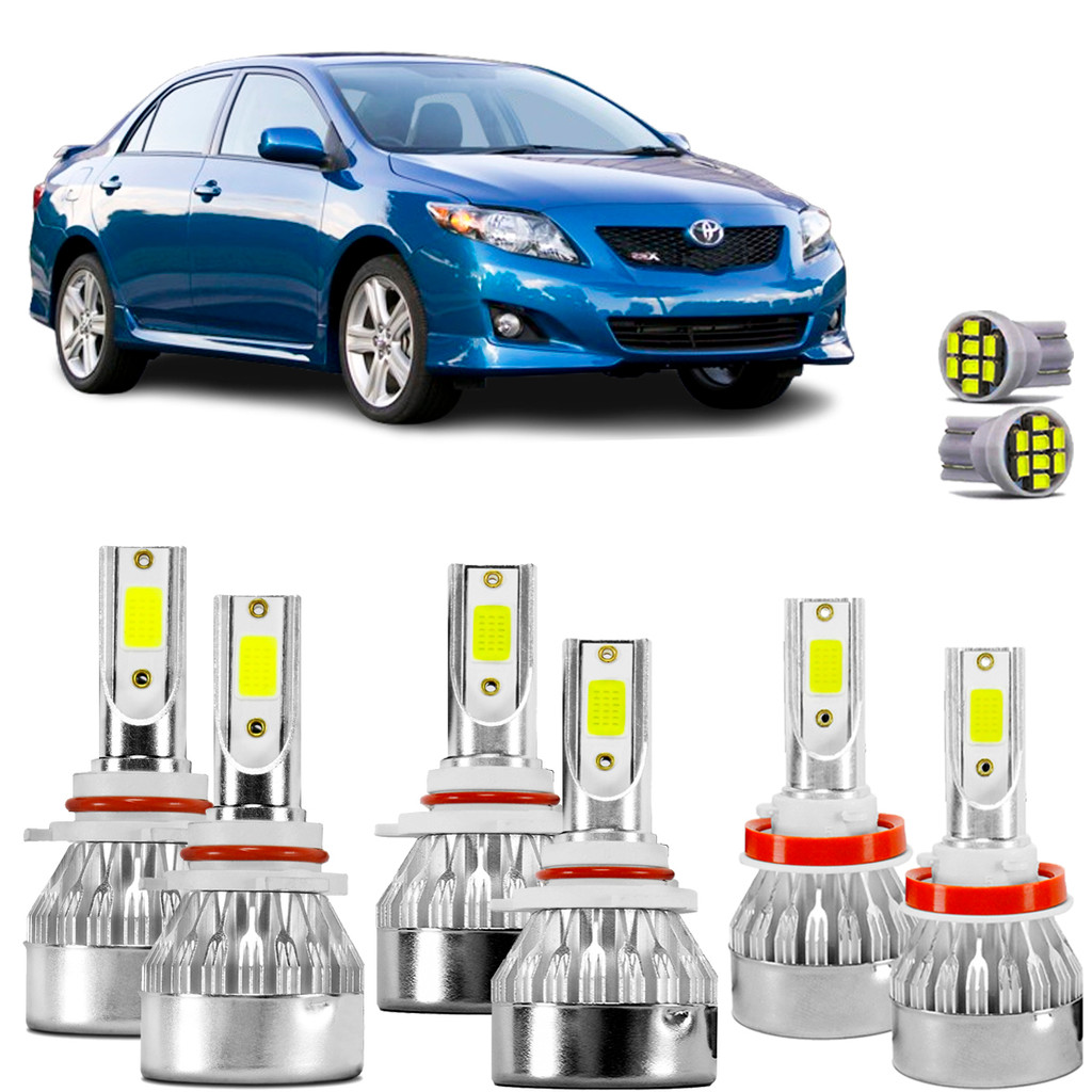 Kit Ultra Led Toyota Corolla 2008, 2009, 2010, 2011, 2012, 2013, 2014 20000 Lúmens 6500k. em Oferta na Shopee