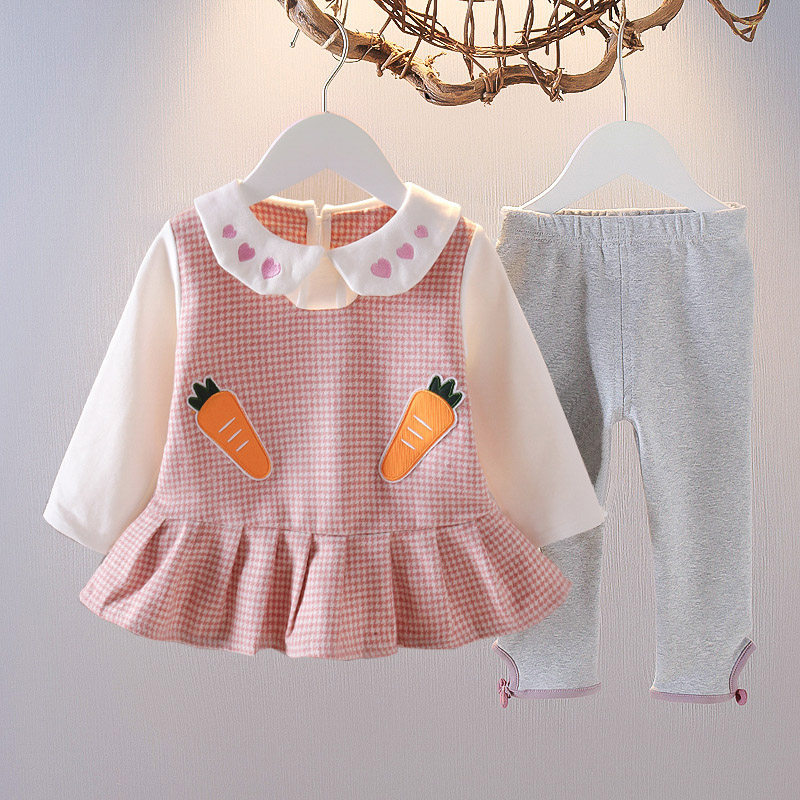 Feminino bebê primavera terno moda bebê crianças roupas jovens primavera outono vestido de princesa vestido de menina te