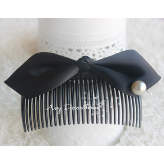Original artesanal versão coreana preto não franja pente de cabelo inserção pente grande arco acessórios para o cabelo H