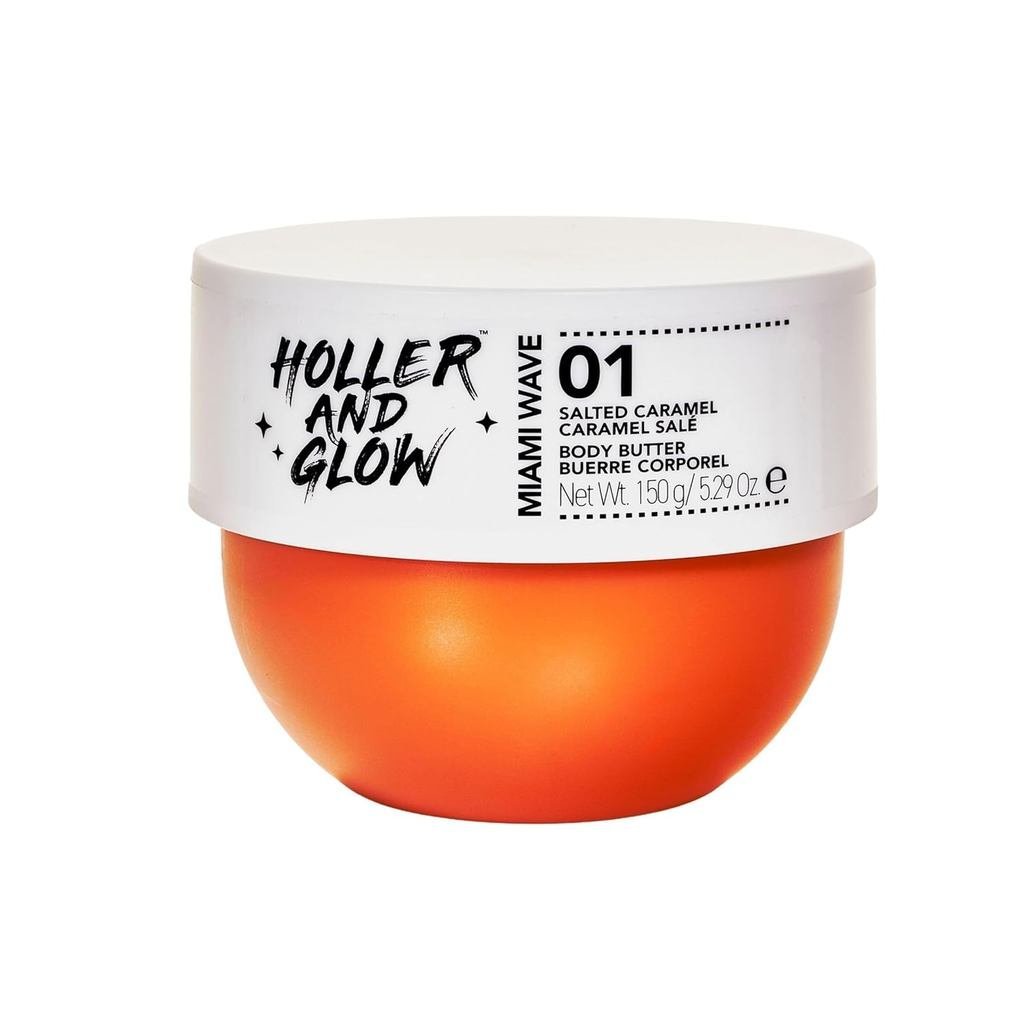 Holler and Glow Miami Wave Salted Caramel Body Butter, Body Butter For Women, Smells Good, Body Lotion For Extremely Dry