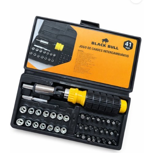 Conjunto Chaves Intercambiaveis 41 Pecas Kit Ferramentas Reparo Mecanica Marcenaria