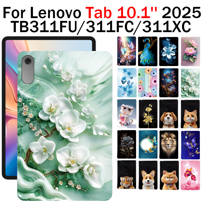 Para Lenovo Tab 10.1'TB311FU/XC/XU Tab K10 C K10 Gen 2 Pintado TPU Caso Tablet Quadro Capa Traseira